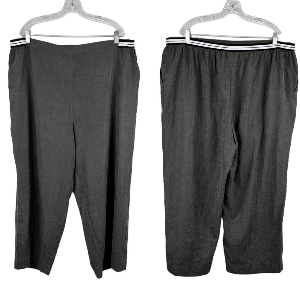 DR2 Pants 3X High Rise Straight Leg Gray Pockets Lightweight New